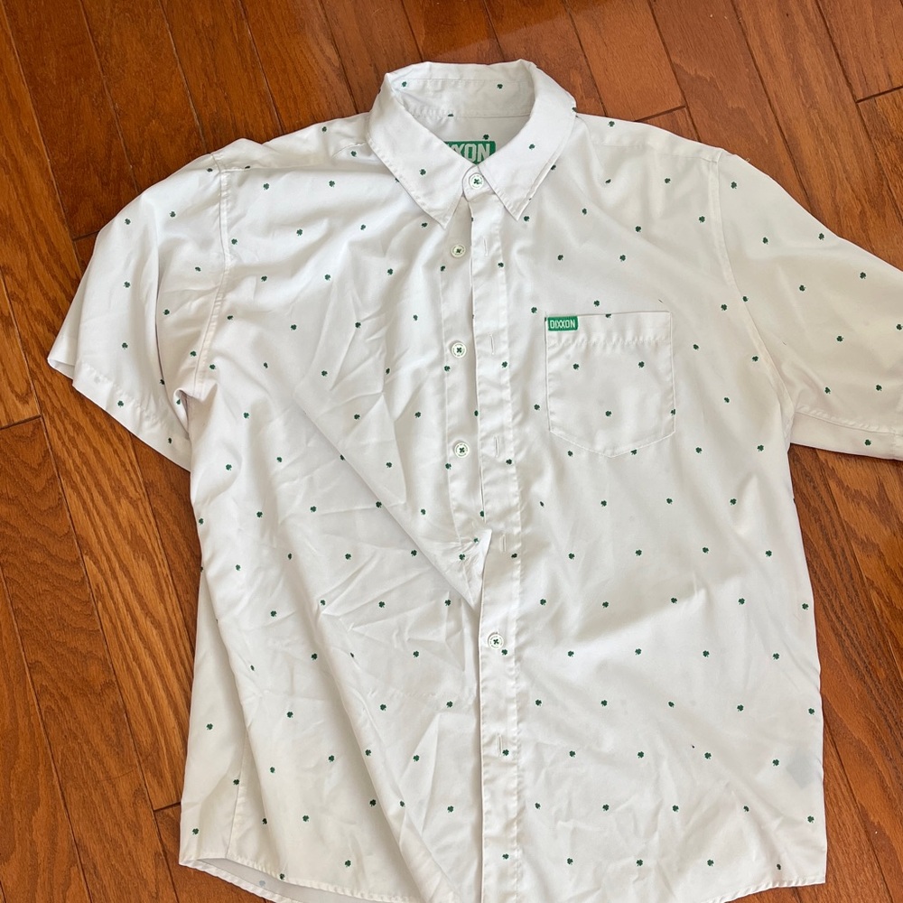 DIXXON White Shirt with Green Accents